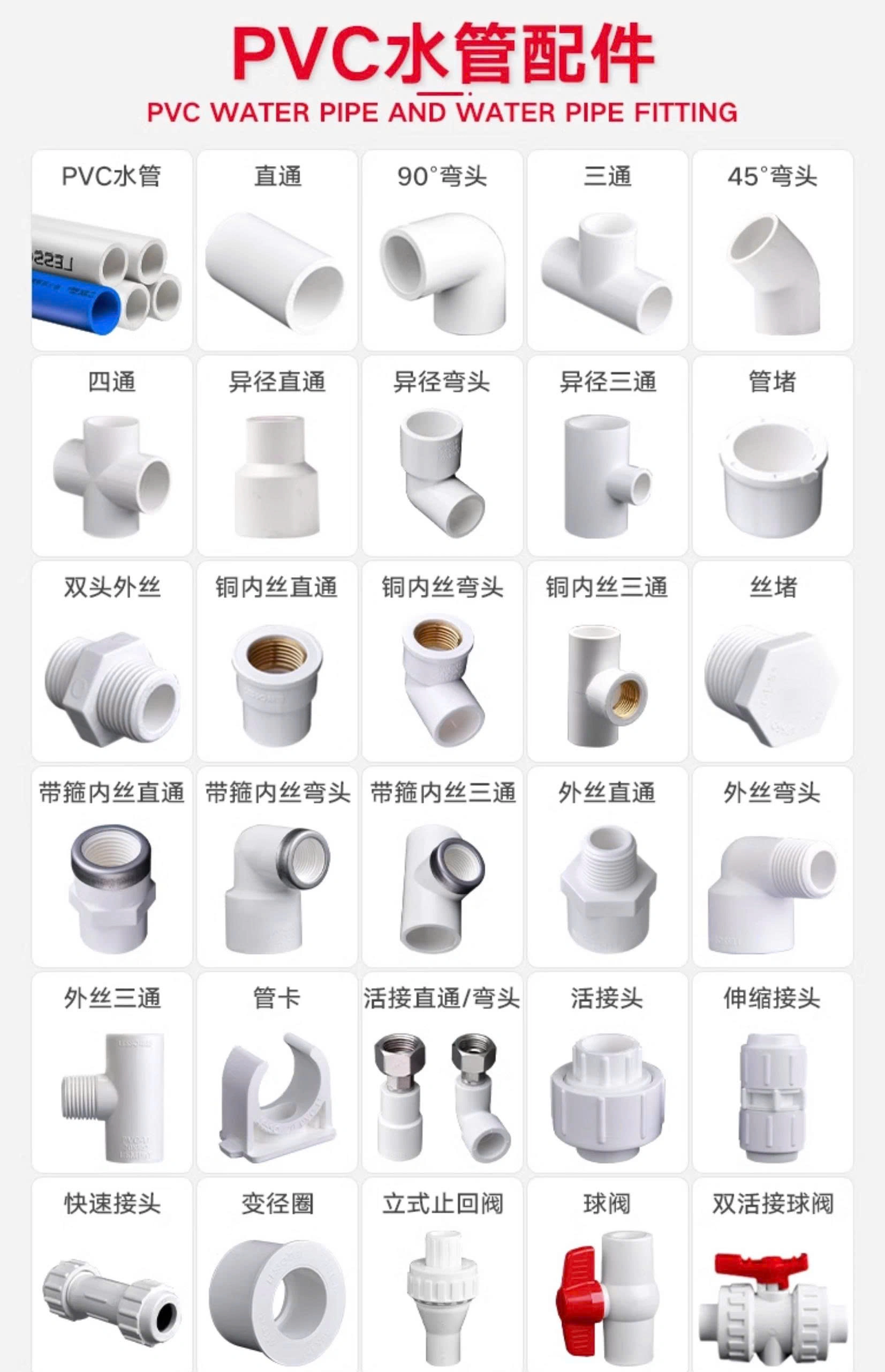 Phụ kiện cấp nước ống nhựa PVC-U LESSO